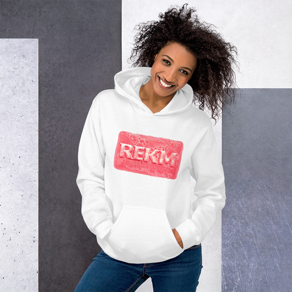 Pink and best sale white hoodie women's