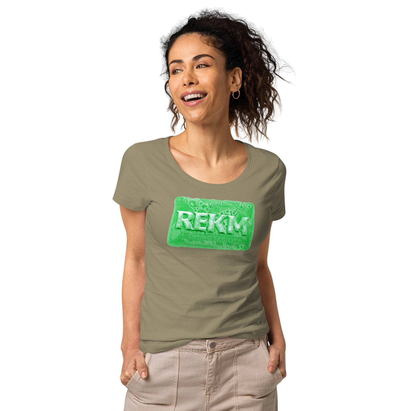'Green REKM Fighting Facility Edition' Women’s basic organic t-shirt